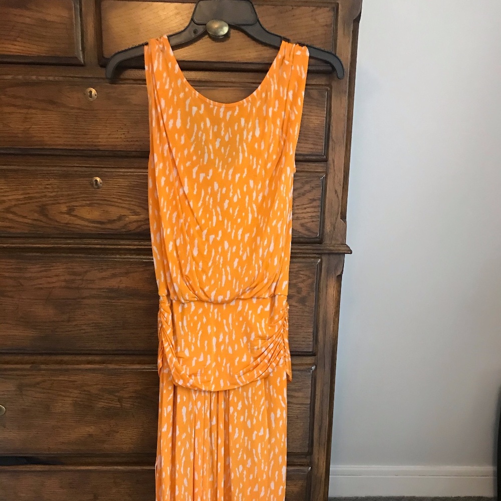 Orange midi dress